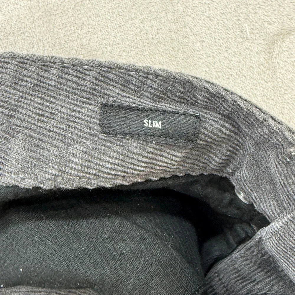 Bonobos Corduroy Pants Mens 30x30 Dark Grey Slim Fit 5-Pocket Preppy Casual Work